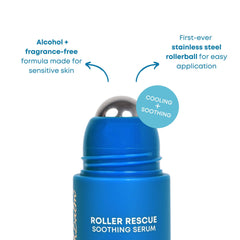 Bushbalm Roller Rescue serum bottle for nightly post-removal care.