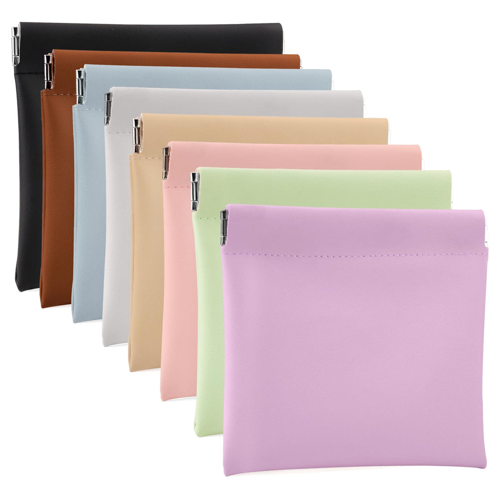 BUSOHA snap-closure-pouch front view shows compact purse organization for cosmetics.