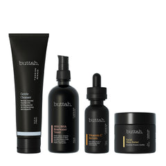 Buttah Supreme Skin Kit packaging demonstrates a compact daily care lineup for busy mornings.