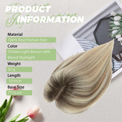 BUTYWAY real human hair topper 10-inch provides natural movement for versatile styling.