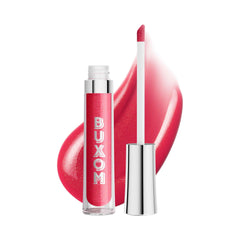 Buxom Full-On Lip Polish Nicole bottle glistens with plump-looking shine.