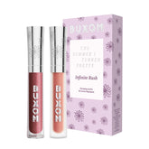 Buxom Infinite Rush Lip Gloss Kit hero display showing two full-size glosses for high shine.