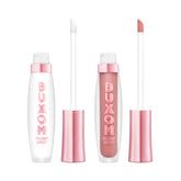 Buxom Plump Shot Lip Serum tube closeup delivering a hydrating gloss for fuller lips.