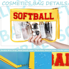 BuyCard PVC clear cosmetic pouch shows sturdy waterproof material for easy cleaning.