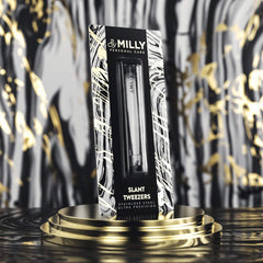 By MILLY precision tip alignment shows balanced tweezers for accurate plucking