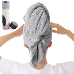 BYCOO large microfiber towel folded, generous size for thick hair