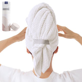 BYCOO large microfiber hair towel wrap in white for fast, gentle drying and anti-frizz results
