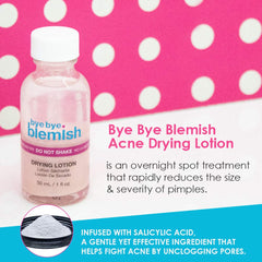 Bye Bye Blemish acne drying lotion on cotton swab for quick night-time blemish care