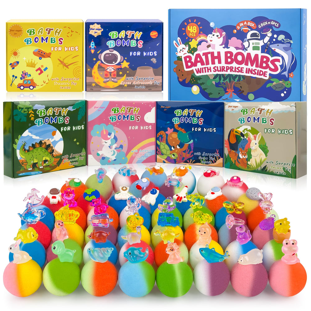 BYGGVIR 48pcs kids bath bombs toy-inside packaging invites playful unboxing during bath time