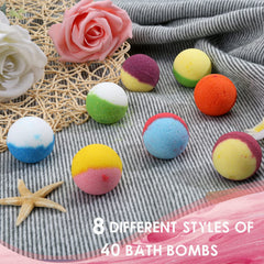 BYGGVIR bath bombs dissolving with vibrant colors and rich bubbles.