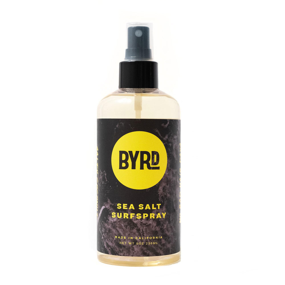BYRD Hairdo Sea Salt Surfspray bottle delivers beach-ready texture.