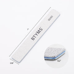 BTYMS rectangle nail file in hand shows precise edge shaping for a clean manicure.