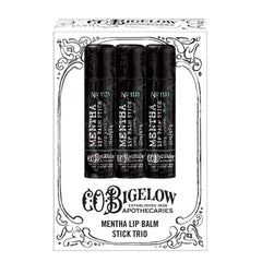 C.O. Bigelow Mentha Lip Balm Stick at desk keeps lips moisturized during long workdays.