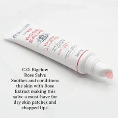 C.O. Bigelow Rose Salve Tubes lip application with gentle scent