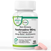 C'rcle Fexofenadine bottle pour shows 24-hour allergy relief option.