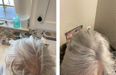 Caboki wide-part hairline demonstrates improved appearance and fuller look.