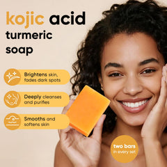 CADDISE Kojic Acid Turmeric Soap Bar 2-pack on display highlights value and convenience
