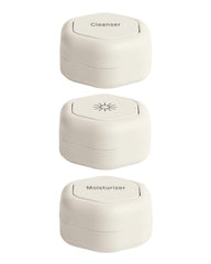 Cadence travel containers magnetic bottles close-up showing space-saving design for packing.