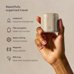 Cadence travel containers sand magnetic connection highlights modular storage for easy packing
