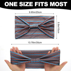 Cobahom boho stripe headband worn in action emphasizing versatile styling for outfits.