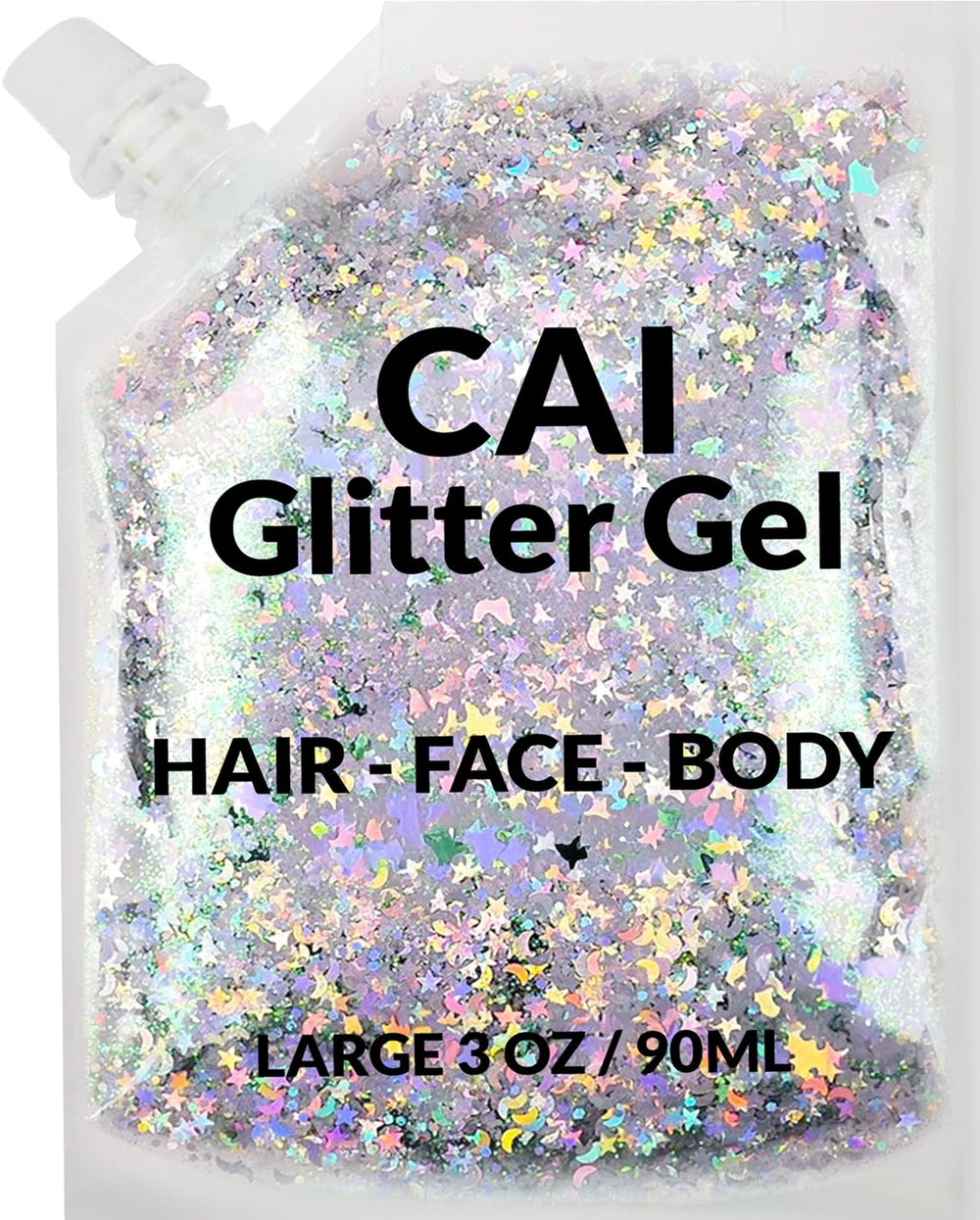 CAI BEAUTY NYC face glitter moon stars for bold festival makeup and glow