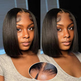 Caijuxing Bob Wig 4x4 HD lace-front demonstrates seamless hairline and natural movement.