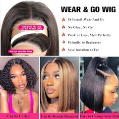 Caijuxing Bob Wig pre-cut lace-cap ensures easy, beginner-friendly fit with no cutting needed.