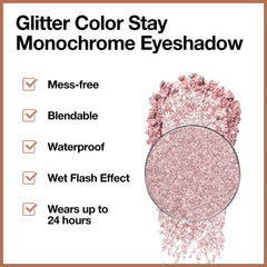 CAKAILA pink-rose-gold shimmer-on-eyes demonstrates long-lasting finish and luminous sparkle.