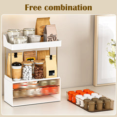 caktraie amber bathroom organizer open-shelves display perfumes and lotions within reach