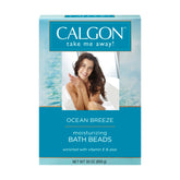 Calgon Ocean Breeze bath beads jar ready for a soothing, fragrance-rich soak.