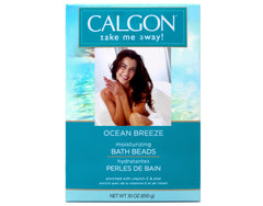 Calgon Ocean Breeze beads soften bath water for a comfortable soak.