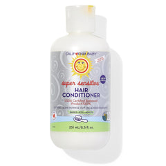 California Baby Super Sensitive Hair Conditioner bottle shows fragrance-free nourishment for delicate hair.