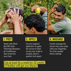 California Naturals Re:GRO serum being applied to scalp for cooling and absorption