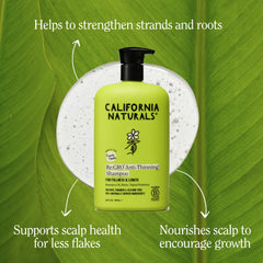 California Naturals Re:GRO shampoo bottle label showing vegan and cruelty-free credentials.