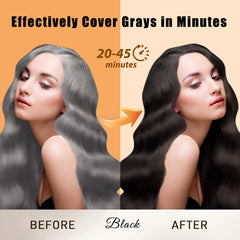 Callmynm Hair Dye Shampoo application shows easy massage for even tint.