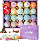 CalmNFiz 20pcs presents set box showcases gift-ready bath bombs for moms and loved ones.