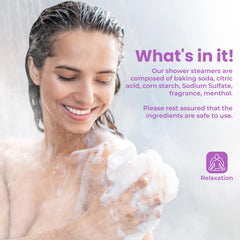 CalmNFiz peppermint scent shower steamer close-up emphasizes refreshing mood boost