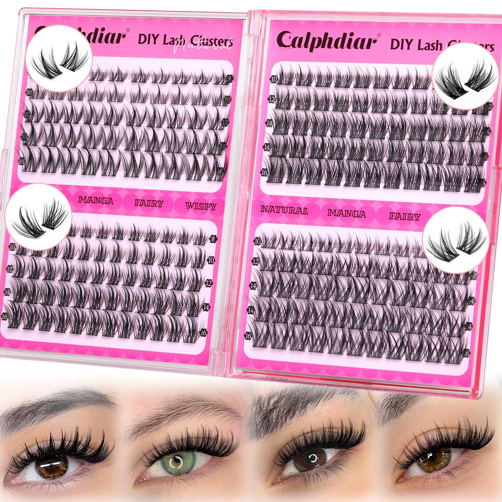 Calphdiar four-styles-lashes-clusters show versatile options for daily wear and bold looks.