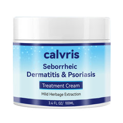 Calvris Scalp Comfort Balm product shot; steroid-free formula for daily relief.