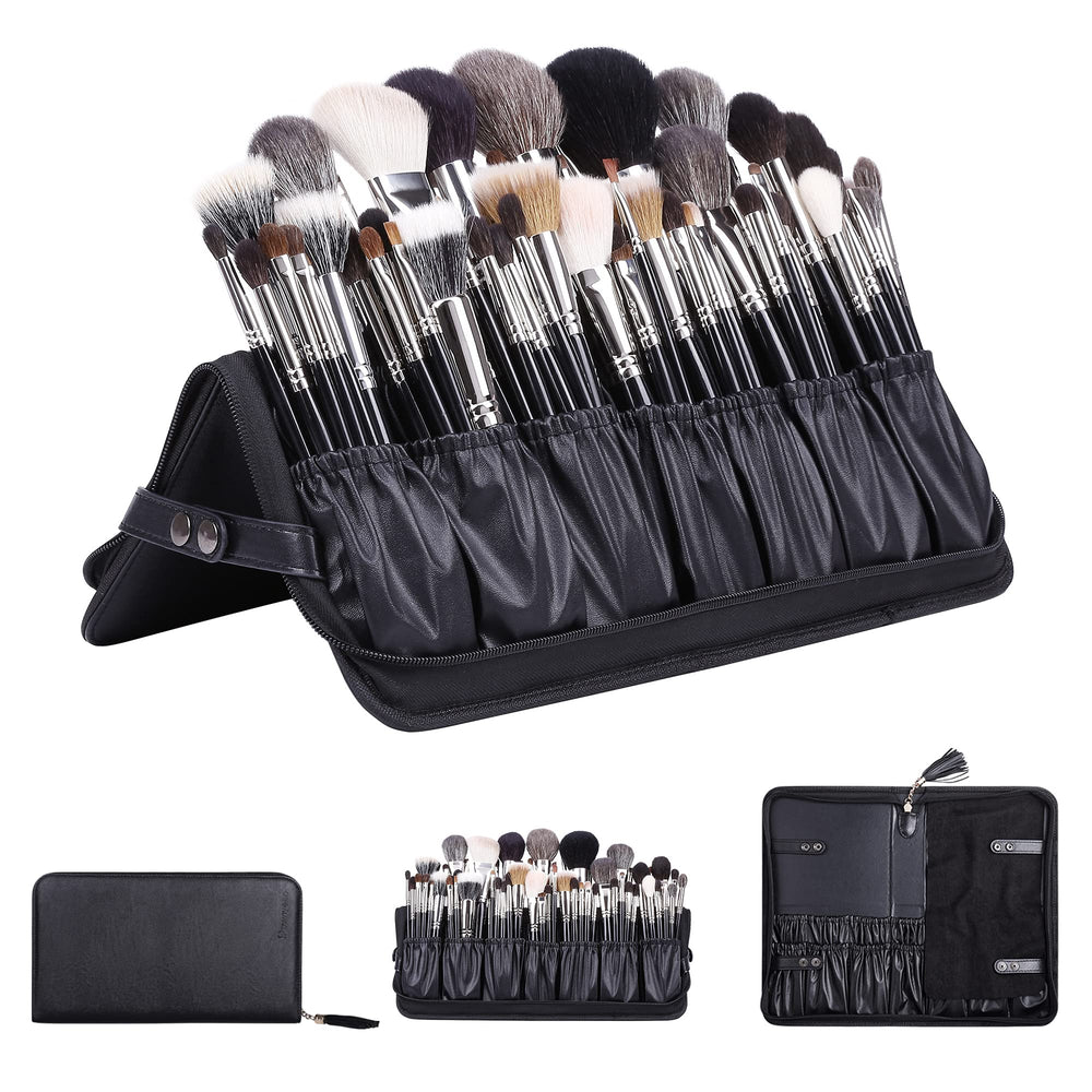 Camdeez Rownyeon organizer leather close-up showing premium brush protection