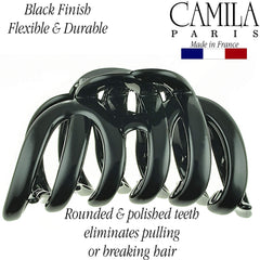 Camila Paris AD719 no-slip clip in use demonstrates steady grip on hair.