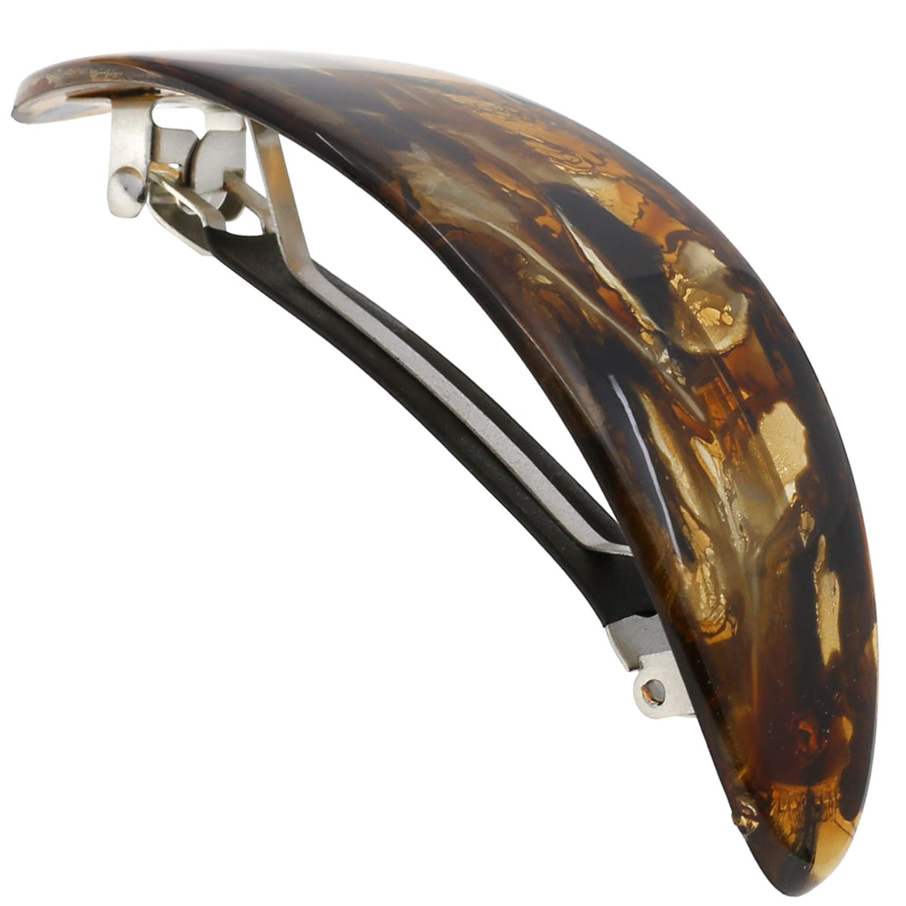 Camila Paris CP3322 oval barrette gold closeup for secure hold and elegant styling