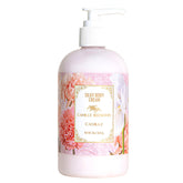Camille Beckman Camille Scented Silky Body Cream bottle close-up for quick-absorbing hydration.