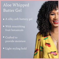 Camille Rose Aloe Whipped Butter Gel applying to hair for light hold