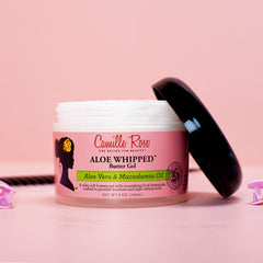 Camille Rose Aloe Whipped Butter Gel ingredients highlight aloe and macadamia for moisture