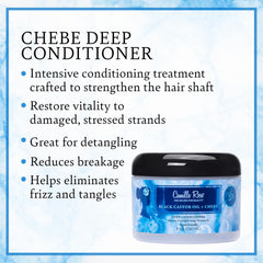 Camille Rose Chebe Deep Conditioner creamy texture close-up signals intense hydration.