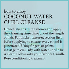 Camille Rose Coconut Water Curl Cleanse foamy lather on hair illustrating moisture and shine