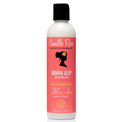 Camille Rose Guava Slip leave-in bottle close-up showing detangling ease