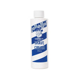 Campbell's Liquid Shave Cream bottle close-up for barbers' premium use.