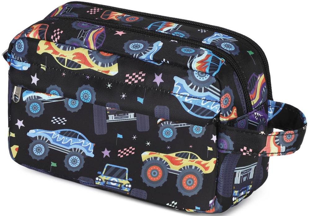 CAMTOP travel toiletry bag for kids front view with organized pockets for toiletries